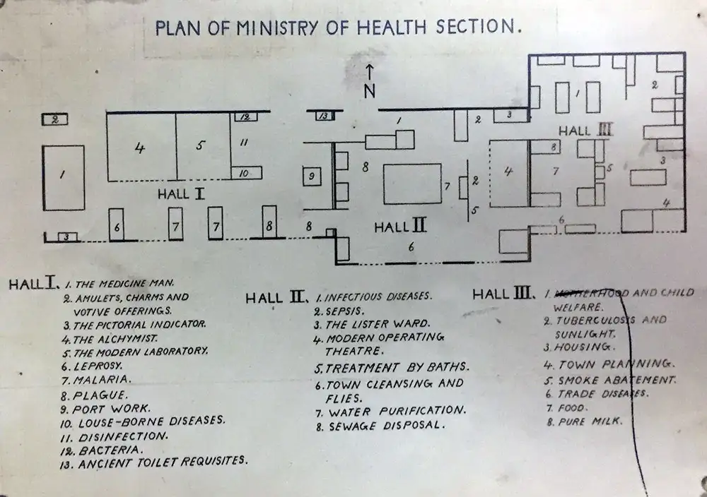 A top down plan of a building.