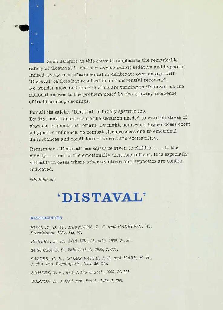 Printed leaflet with Distavel in large letters in the middle.