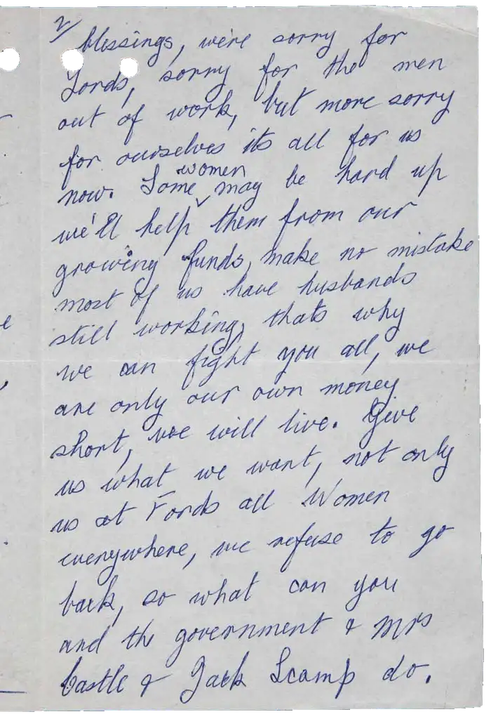 Handwritten note written slightly askew in blue ink.