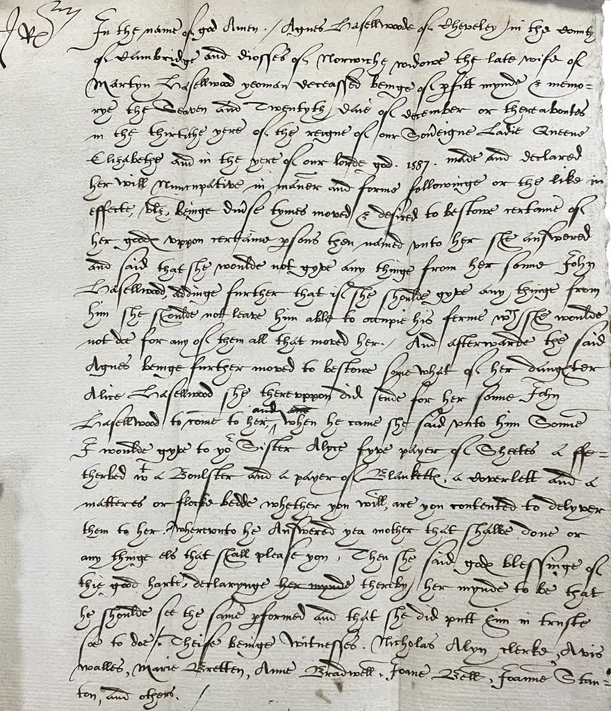 A large paragraph of around 25 lines of handwritten text in Early Modern English.