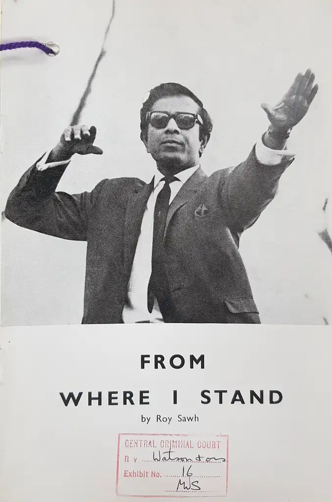 The cover of Roy Sawh's From where I Stand, which shows a picture of himself in a suit.