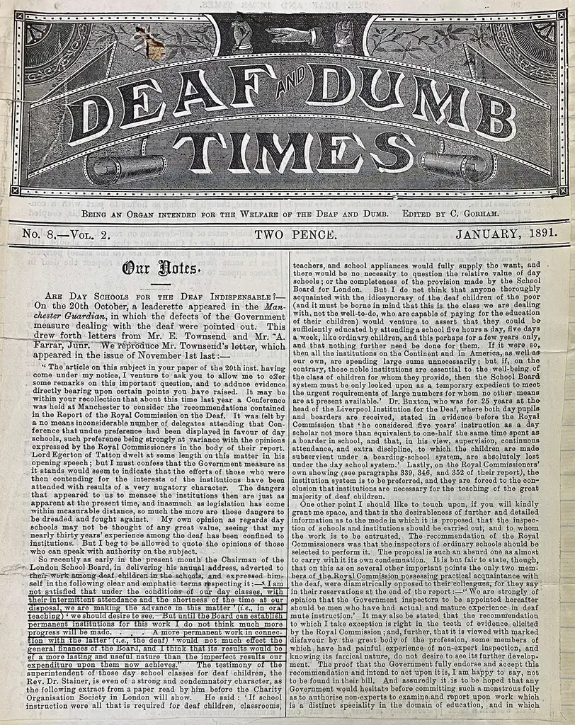 Front page of a newspaper with a patterned heading and the price ('Two pence') at the top.