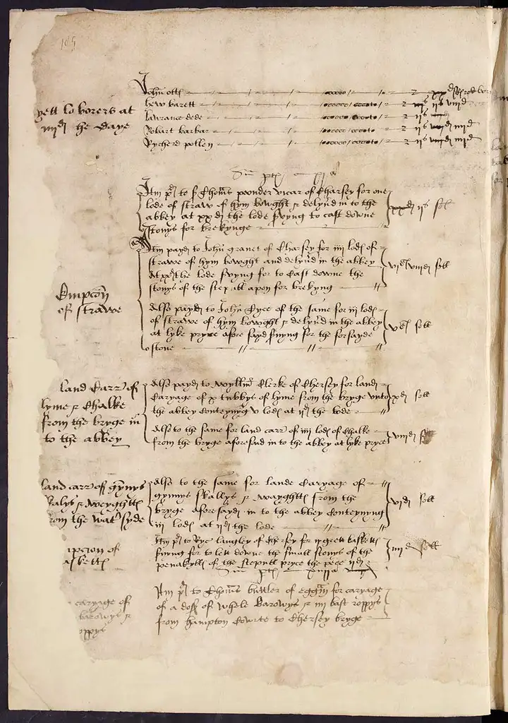 A handwritten document. The text is in three columns