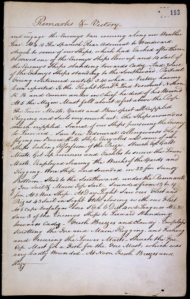 A hand written page of text titled 'Remarks for Victory'