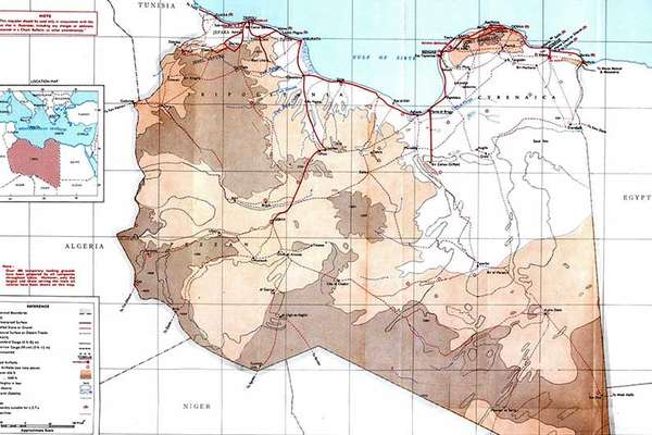 Map of Libya and Chad