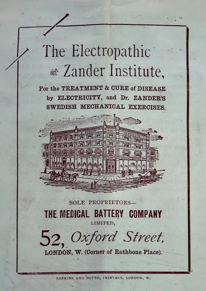 A pamphlet for a Victorian medical belt highlighting the company that made it.