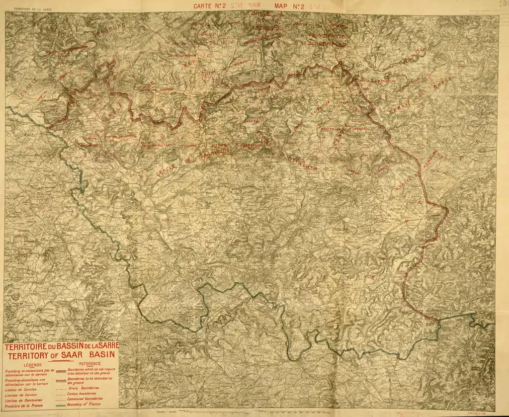 A map of the territory of Saar Basin.