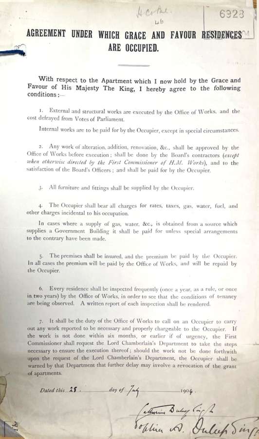 A typed Office of Works document explaining changes that can be made to Faraday House.