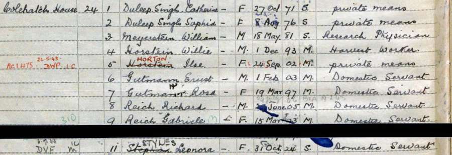 A Register record with individual's names and their information.