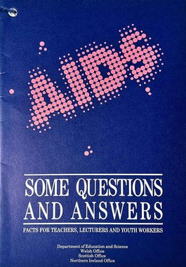 Front cover of a leaflet with 'AIDS' in large letters.