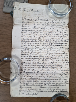 A handwritten statement by Thomas Brewman.