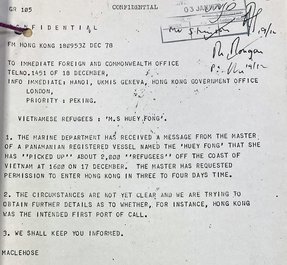 A 'confidential' typed letter sent to the Foreign and Commonwealth Office.