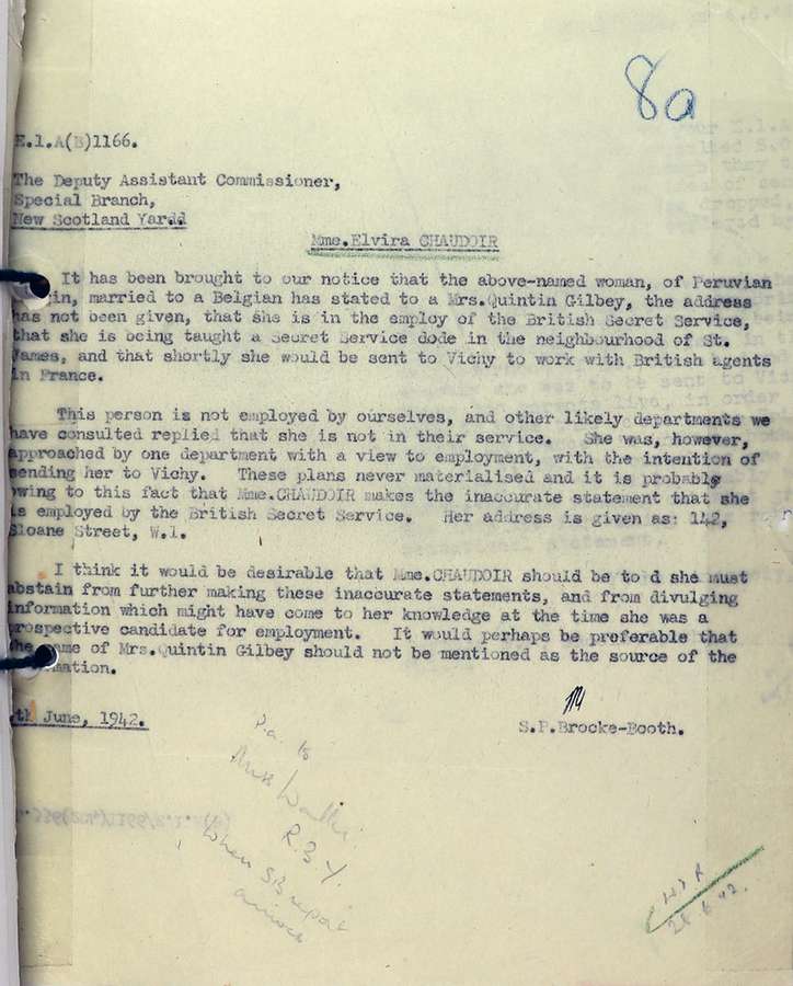 A typed MI6 document.