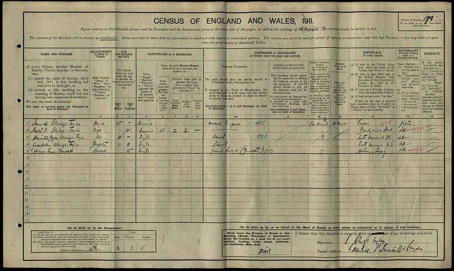 A census return form.