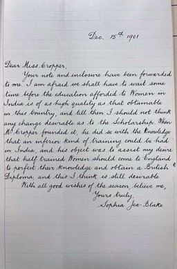 A hand-written letter.
