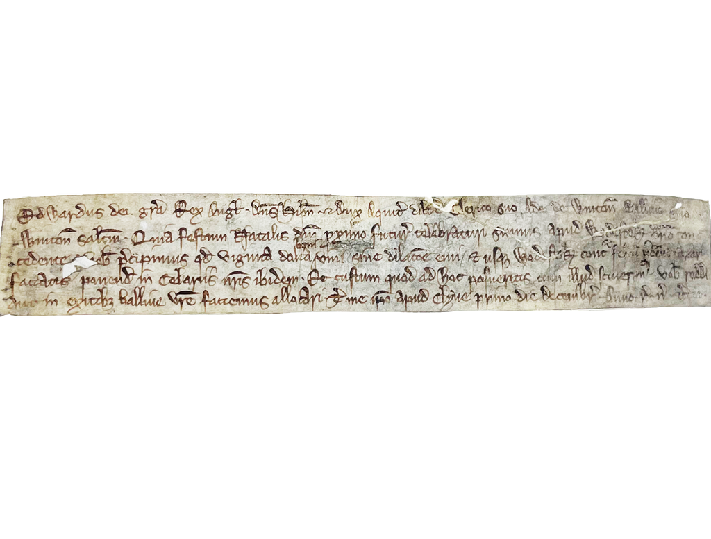 A document with four lines of handwritten Latin text.