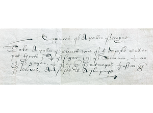 A document with a recipe handwritten across five lines.