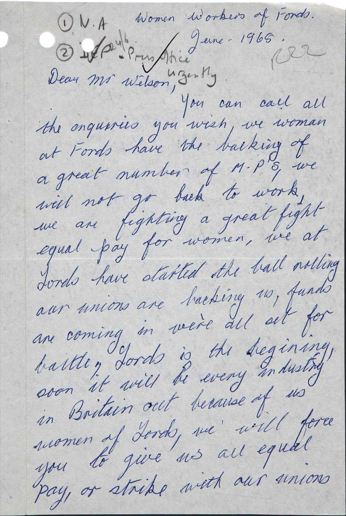 Handwritten note written slightly askew in blue ink.