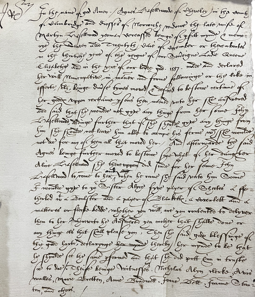 A large paragraph of around 25 lines of handwritten text in Early Modern English.