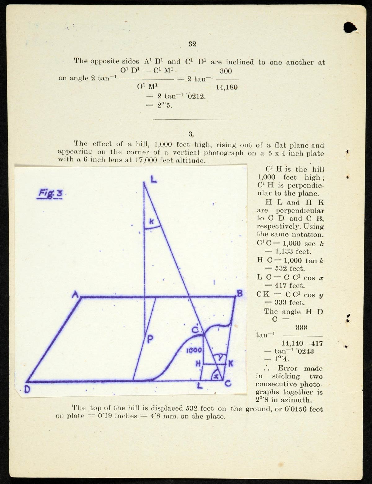A sheet of paper with mathematic formulas written alongside a figure of mathematical shapes.
