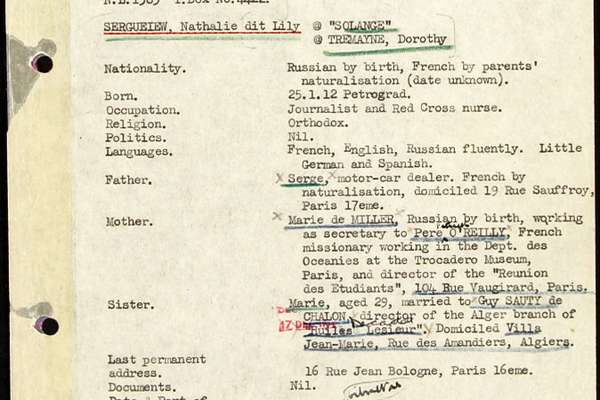 Typewritten document marked 'Secret'.