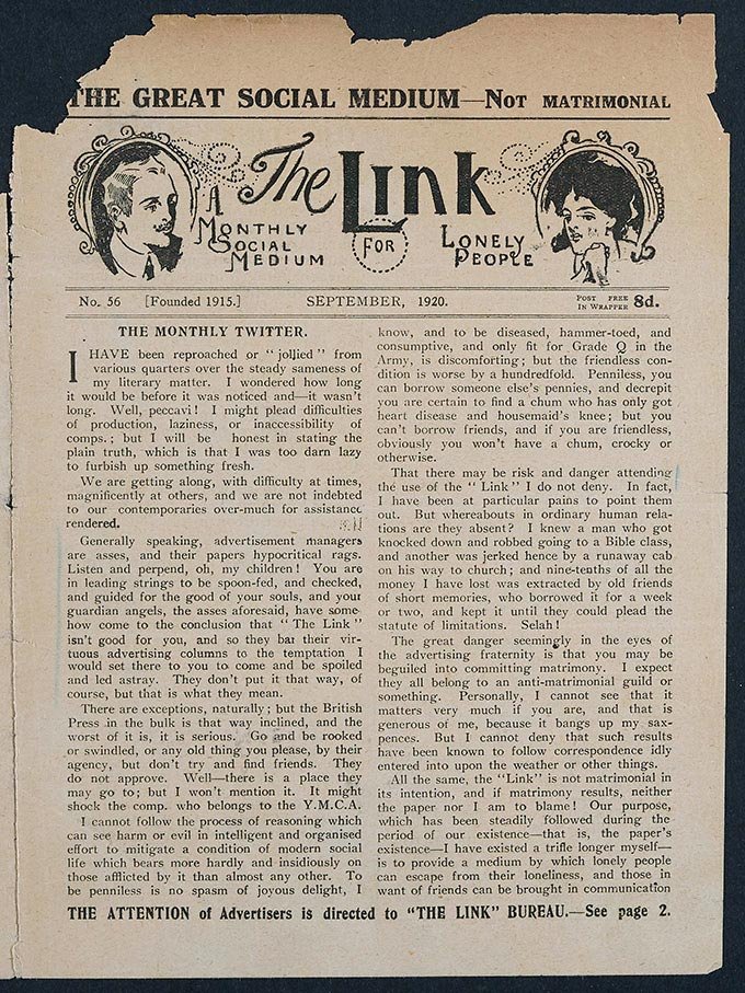 A publication titled 'The Link' with two blocks of text.