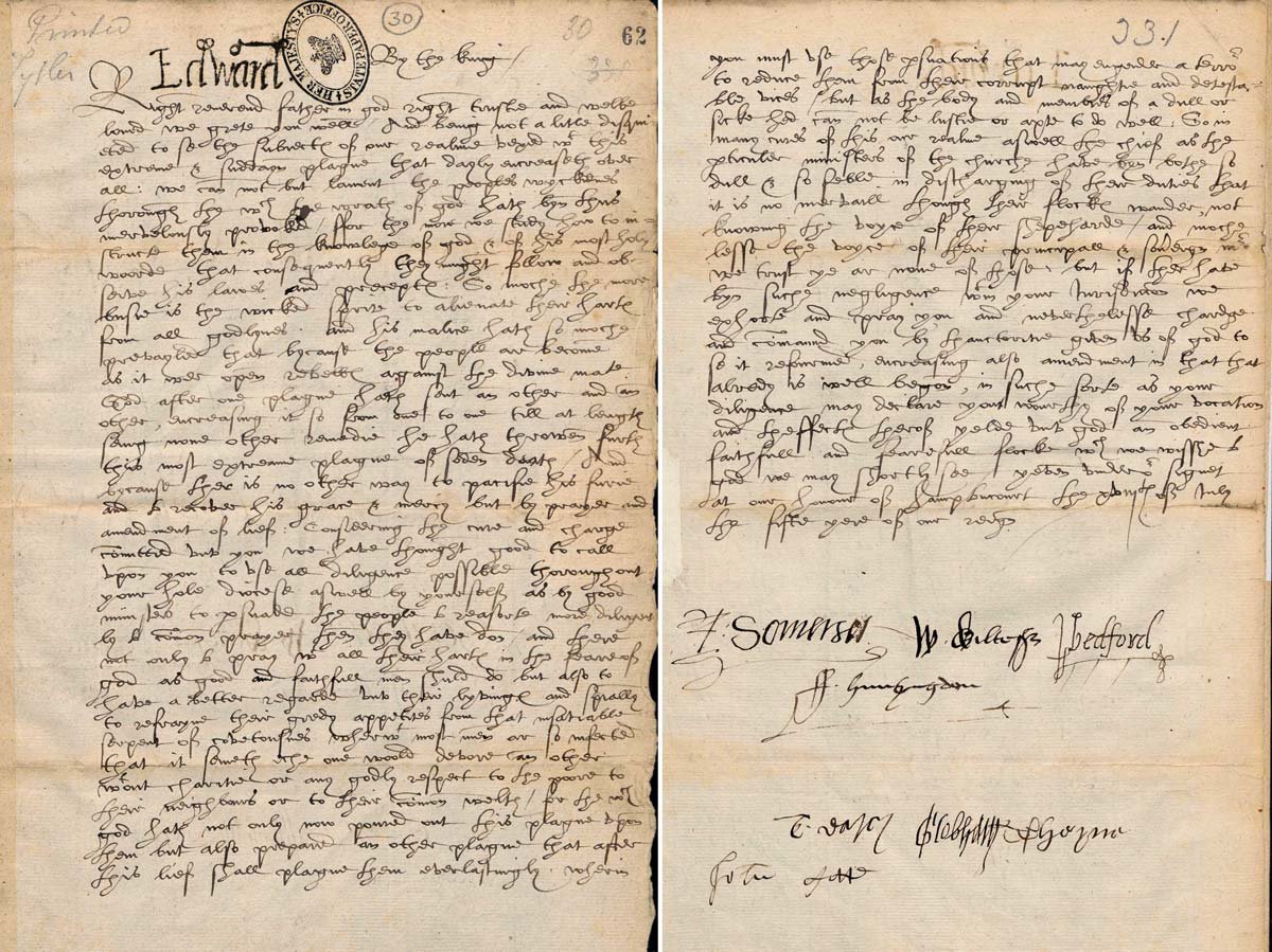 A handwritten letter across two pages of text titled 'Edward' and signed'