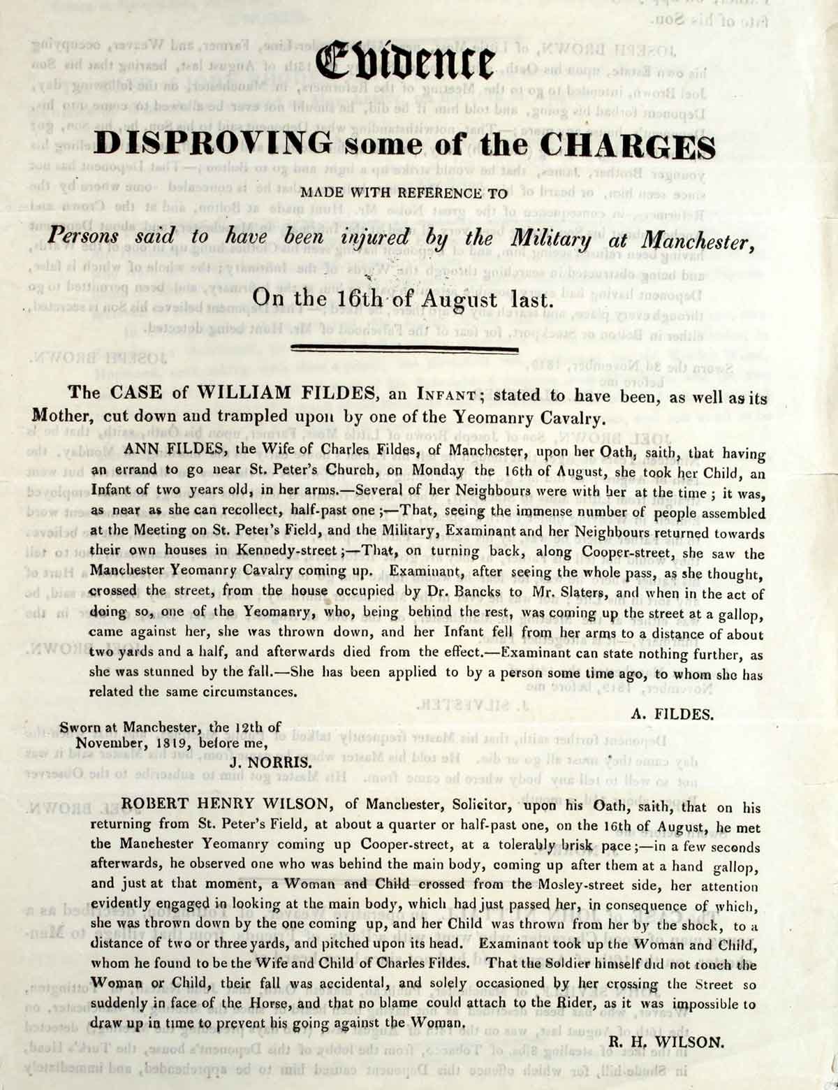 A printed document titled 'Evidence disproving some of the charges'