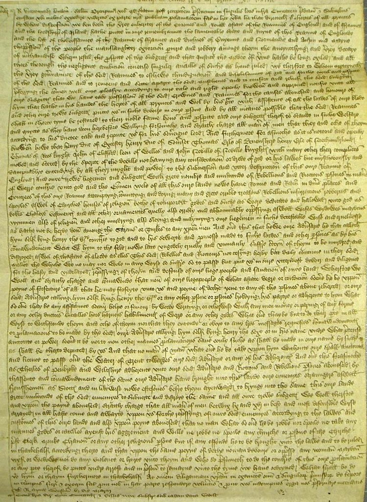 A handwritten document written in one paragraph from top to bottom of the page.