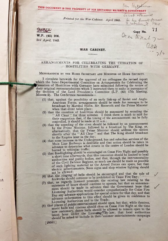Printed document containing a list of recommendations.