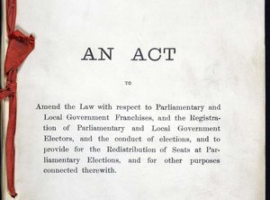 A front cover for 'An Act' document with red binding.