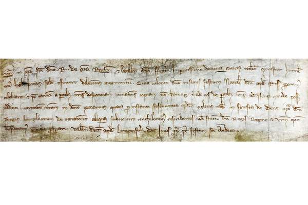 A document with six lines of handwritten Latin text.