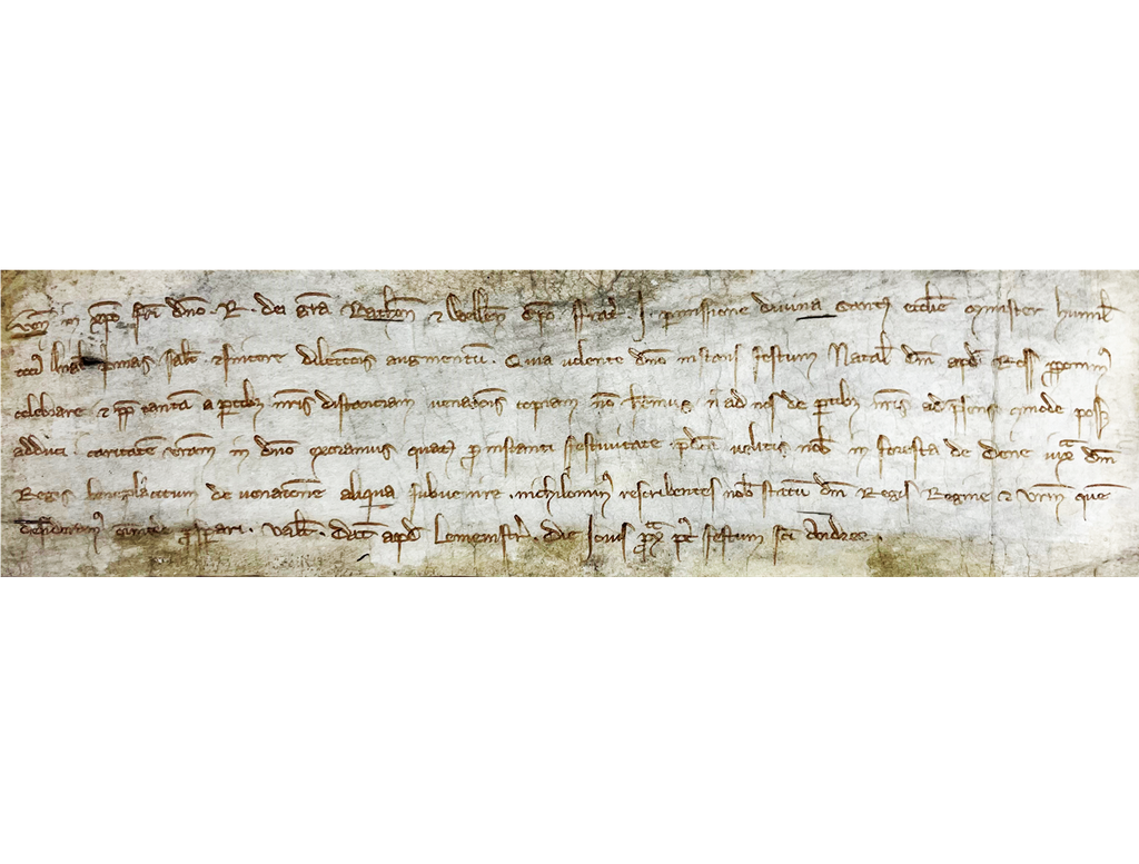 A document with six lines of handwritten Latin text.