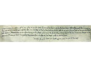 A document with five lines of handwritten text.