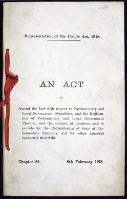 The front page from the Representation of the People Act, 1918.