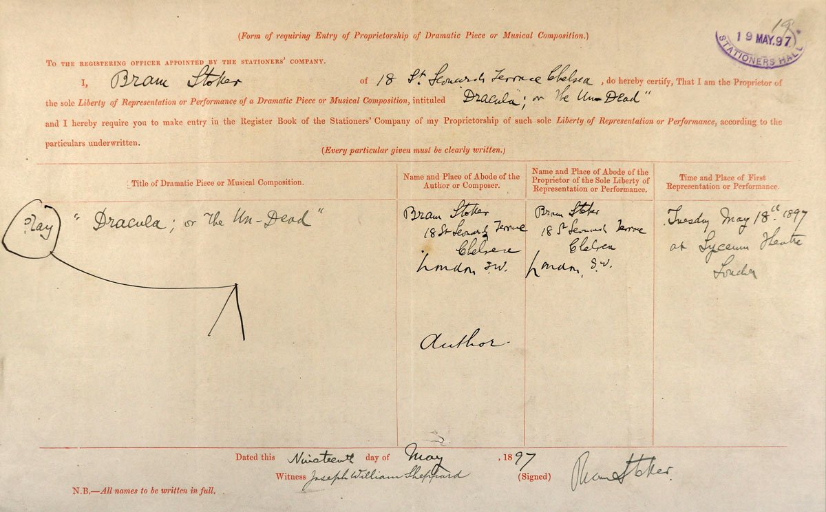 An official form printed in red ink and filled in with black handwriting.