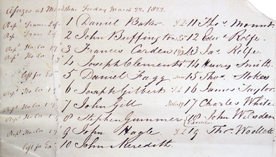 Baron Wood's handwritten report on a trial at Maidstone. Includes a list of convicts for execution.