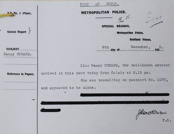 A typed police memo. The last three lines have been redacted with a thick black line